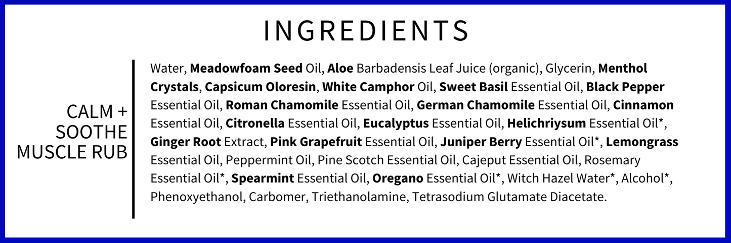 The CALM + SOOTHE Muscle Rub 8oz